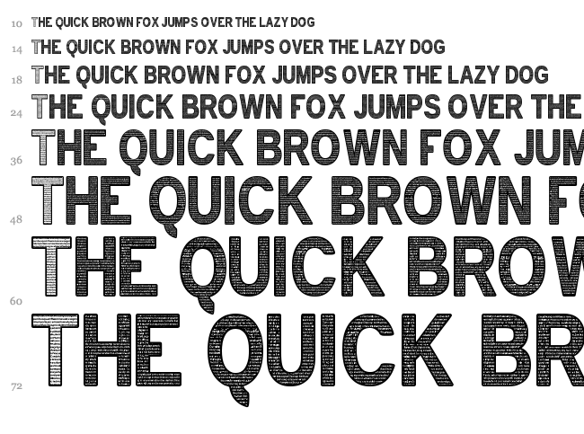 Text Inside TFB font waterfall